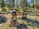Modern stone and wood community sign with sleek design and clear address display at 3395 Timbergate Trl, Evergreen, CO 80439