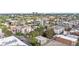 Scenic aerial view of the urban neighborhood showcasing the property and surrounding buildings and streetscape at 624 E 18Th Ave # 4, Denver, CO 80203