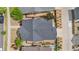 Aerial view of the home showing the backyard patio and nearby streets at 3678 Shadow Cir, Castle Rock, CO 80109