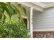 Close-up of the home's address on a column supporting the home's covered front porch at 3678 Shadow Cir, Castle Rock, CO 80109