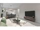 Open-concept living room and dining area with contemporary furnishings and lots of natural light at 3678 Shadow Cir, Castle Rock, CO 80109