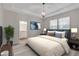 Cozy main bedroom with soft lighting, ensuite bath and large window for natural light at 3678 Shadow Cir, Castle Rock, CO 80109