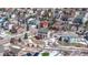 Aerial view of suburban home with spacious backyard and a red pin to highlight its location at 15640 Agate Creek Dr, Monument, CO 80132