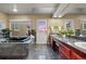 Relaxing bathroom with a soaking tub, double vanity, granite countertop and serene outdoor views at 7883 S Espana Way, Centennial, CO 80016