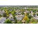An aerial view of a residential neighborhood with mature trees and well-maintained lawns on a sunny day at 381 Mountain Cloud Cir, Highlands Ranch, CO 80126