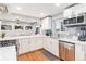 Modern kitchen featuring white cabinets, stainless steel appliances, and a large island at 4675 Reed St, Wheat Ridge, CO 80033