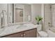 Bathroom featuring a shower/tub combination and single vanity with modern fixtures at 177 Vista Cliff Cir, Castle Rock, CO 80104