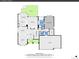 Detailed floorplan of the main level showcasing the layout of the kitchen, living spaces, and primary bedroom at 848 Huntington Pl, Highlands Ranch, CO 80126