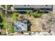 Aerial view of a single-Gathering residence with a private backyard and mature trees at 451 Harrison St, Denver, CO 80206