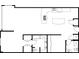 An architectural floor plan showcasing the layout of a home's kitchen, bathroom, and living spaces at 1401 Wewatta St # 808, Denver, CO 80202