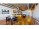 Spacious living area featuring a modern kitchen, dining space, and open layout, great for entertaining and relaxation at 1401 Wewatta St # 808, Denver, CO 80202