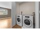 Well-equipped laundry room area featuring a modern washer and dryer at 8555 Fairmount Dr # D204, Denver, CO 80247