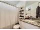 Bathroom featuring granite countertops, shelving and neutral tones at 18270 E 51St Pl, Denver, CO 80249