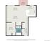 Detailed floor plan showing layout of kitchen, living room, dining area, bedroom, and bath at 277 N Broadway # 202, Denver, CO 80203