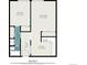 Here is a floorplan of the property showing the layout of the living spaces, kitchen, bathrooms and bedroom at 1390 N Emerson St # 105, Denver, CO 80218