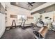 Well-equipped home gym with state-of-the-art equipment and mirrored walls for a complete workout experience at 10689 Shadow Pines Rd, Parker, CO 80138