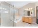 Bathroom features soaking tub, shower and vanity at 12888 Buckhorn Creek St, Parker, CO 80134