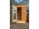 Exterior view of the wooden sauna in the backyard of the home at 8508 Vivian Ct, Arvada, CO 80005