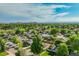 A suburban neighborhood featuring lush greenery, quaint homes, and clear blue skies on a sunny day at 3055 Carson St, Aurora, CO 80011