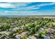 Expansive aerial shot of a neighborhood showcasing the landscape and residential properties under a partly cloudy sky at 3055 Carson St, Aurora, CO 80011