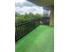 Outdoor balcony with green turf surface and black railing offering a serene space for relaxation and views of the surrounding greenery at 13601 E Marina Dr # 508, Aurora, CO 80014