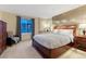 Cozy carpeted bedroom featuring a large window for natural light at 6973 Daventry Pl, Castle Pines, CO 80108