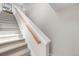 Carpeted staircase with a white handrail, ascending to the upper levels of the home at 2607 W 24Th Ave, Denver, CO 80211
