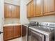 Laundry room equipped with cabinets, sink, washer, and dryer at 4775 S Anaheim Ct, Aurora, CO 80015