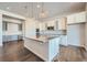 Modern kitchen with white cabinets, large island, and stainless steel appliances at 7071 Greenwater Cir, Castle Rock, CO 80108