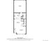 Detailed floor plan of the first floor displaying the layout of the living room, kitchen, dining area and garage at 643 S Norfolk Way, Aurora, CO 80017