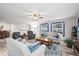 Spacious living room boasts neutral walls, hardwood floors, and an abundance of seating at 6568 S Dahlia Cir, Centennial, CO 80121