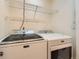 Updated laundry room features front loading machines, wire shelving and bright lighting at 4221 S Blackhawk Cir # 7G, Aurora, CO 80014