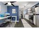 Kitchen and office area with stainless steel appliances and desk at 1310 N Corona St # A, Denver, CO 80218