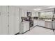 Modern kitchen featuring white cabinetry, stainless steel appliances, and a contemporary mosaic backsplash at 7640 S Monaco W Cir, Centennial, CO 80112