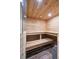 Modern wooden sauna with built-in benches and natural wood finishes at 12121 Bryant St, Westminster, CO 80234