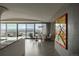 Open concept layout featuring a dining area with floor-to-ceiling windows and views of the city at 1133 14Th St # 3430, Denver, CO 80202