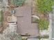 Aerial view of the home's roof, backyard, deck, patio and landscaping at 2026 S Pitkin St, Aurora, CO 80013