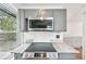 Sleek kitchen cooktop with stainless steel microwave and granite countertops at 2026 S Pitkin St, Aurora, CO 80013