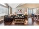 Cozy living room with a comfortable leather sofa and decorative accents at 1642 S Trenton St, Denver, CO 80231