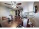 Bright dining area with a view to the living room and balcony at 7700 W Glasgow Pl # 19C, Littleton, CO 80128