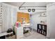 Finished basement space with desk, shelving and decor at 1007 N Ogden St, Denver, CO 80218