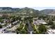 Scenic aerial view of a river and parks nestled within a neighborhood near lush mountains at 801 8Th St, Golden, CO 80401