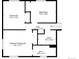 Layout showing primary bedroom, two bedrooms, hall, and two bathrooms on the second floor at 544 S Victor Way, Aurora, CO 80012