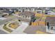 Overhead view of a house showing the garage, yard and landscaping at 17847 E 95Th Ave, Commerce City, CO 80022
