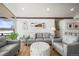 Cozy living room with hardwood floors, neutral furniture, and bright natural light at 2300 Willow Ln, Lakewood, CO 80215