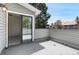 Attached outdoor patio area accessed through sliding glass door from inside at 942 S Walden St # 206, Aurora, CO 80017