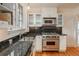 Well-equipped kitchen with stainless steel Viking appliances, stone countertops, and ample cabinet space at 844 N Humboldt St # 5, Denver, CO 80218