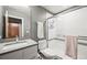 Sleek bathroom with modern vanity, glass shower, and stylish design at 2004 Foxtail Ln # B, Lafayette, CO 80026