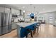 Spacious kitchen with an island, stainless steel appliances, and a modern design at 8051 Yampa River Ave, Littleton, CO 80125