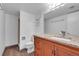 Basement bathroom with double vanity and shower at 10321 E Evans Se Ave # 176, Aurora, CO 80247